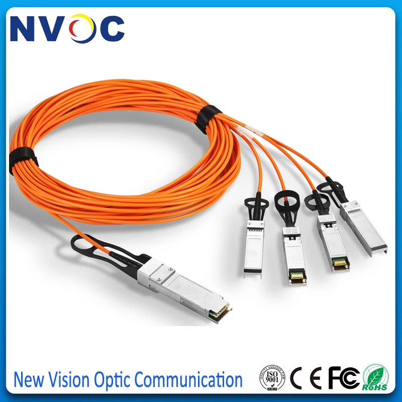 Активный оптический кабель 40G QSFP + до 4 * SFP 7 м (21 фут) OM2 4x10G | Мобильные телефоны и