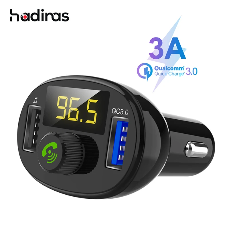

Fast Car Charger for Phone in Car Kit Bluetooth FM Transmitter Modulator Audio Music MP3 Player QC3.0 Dual USB Car Phone Charger