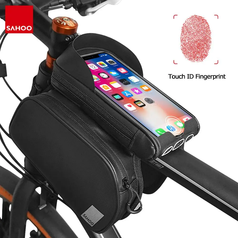 Sahoo путешествия 122056 сенсорный экран велосипедный велосипед 6.5in сотовый мобильный телефон сумка передняя рамка верхняя труба велосипедная сумка двойная корзина упаковка