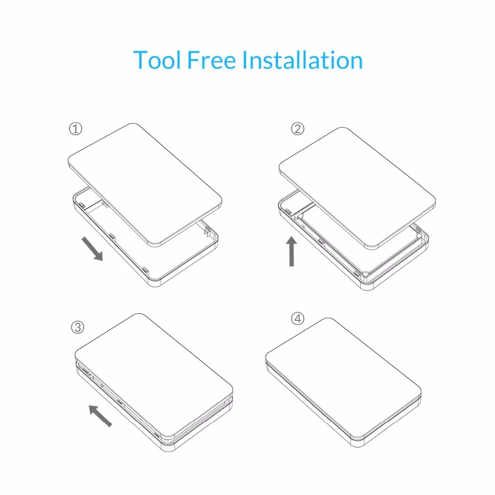 ORICO 2," SATA для USB 3,0 Micro B жесткий диск SSD Внешний корпус Чехол Поддержка UASP инструмент горячая замена для Macbook