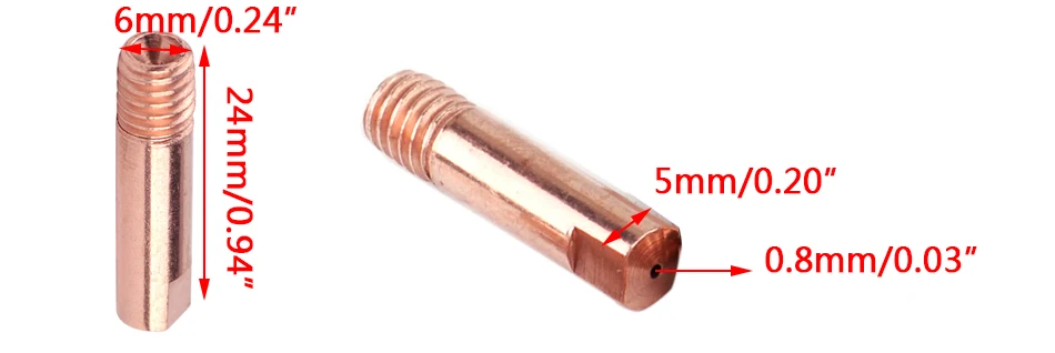 LETAOSK 10 шт. золото MB 15AK МИГ/МАГ сварки факел держатель наконечника сопло 0,8x24 мм Медь M6
