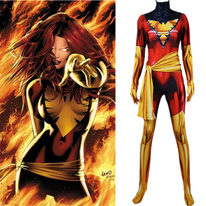 

X-men Dark Phoenix Costumes 3D Print Xmen Jean Grey Phoenix Cosplay Superhero Zentai Suit Woman Girls Lycra Bodysuit Adults/Kids