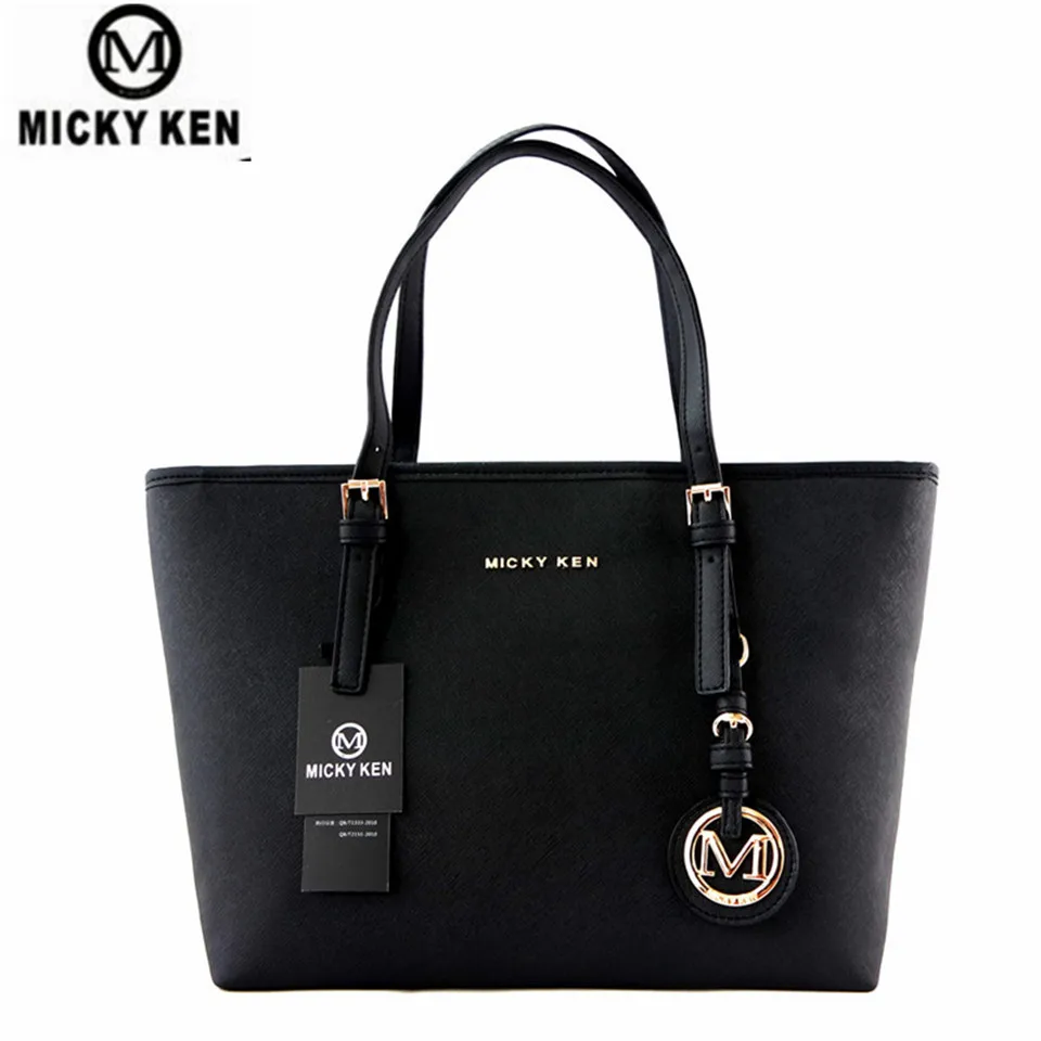 Beste MICKY KEN Merk nieuwe 2017 vrouwen handtassen grote pu leer hoge kwaliteit brief vrouwelijke tas designer bolsos mujer sac een belangrijkste bakken