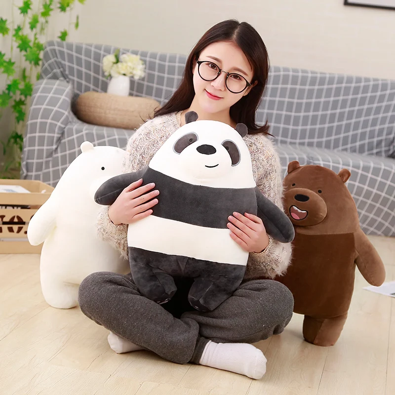  We Bare Bears Plush Cartoon Bear Stuffed Grizzly Gray White Bear Panda Plush Toy Doll Birthday Gift for Kids Children