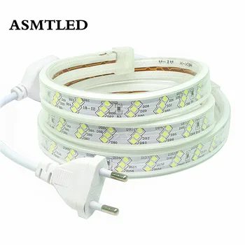 

AC220V 2835 SMD 180leds/m Flexible LED Light Strip Waterproof IP67 + EU Plug White / Warm white three row 220V LED Rope Light
