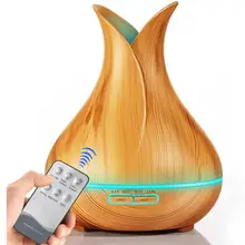 400 мл Арома эфирные масла диффузор ультразвуковой увлажнитель воздуха с деревянным зерном 7 цветов Изменение светодиодный свет для офиса дома