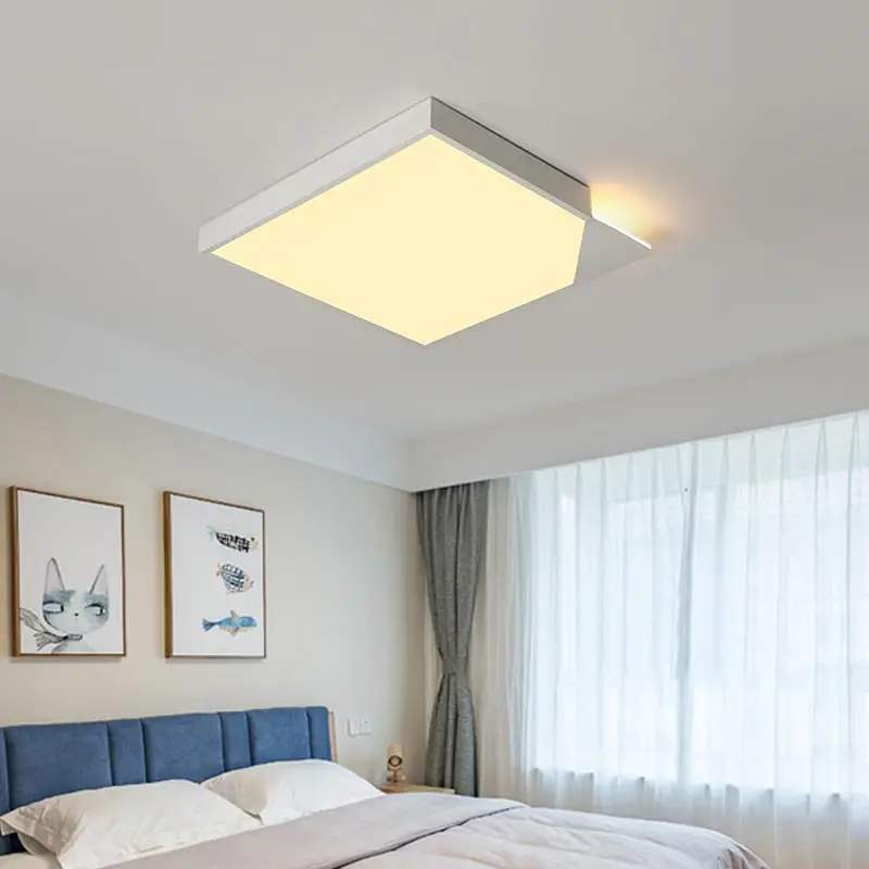 

Modern Living Room Decor Home Lighting Ceiling Light Fixture Bedroom Led Lamp Remote Control Dimming White Metal 110-220V lustre