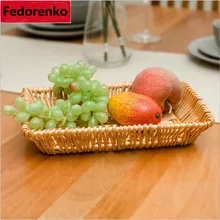 Корзины для хранения из ротанга ручной работы, плетеная корзина из ротанга, закусочный хлеб, корзина для фруктов, лотки для кухни, гостиной, столовой