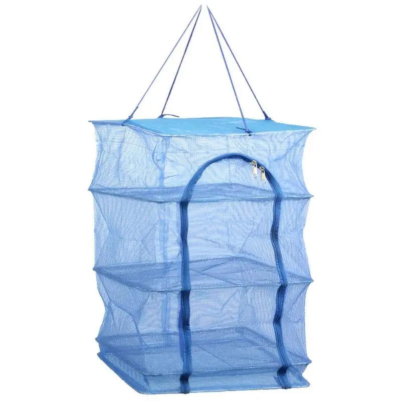 

Foldable Fish Hanging Net 4 Layers Durable Folding Vegetable Dishes Drying Rack