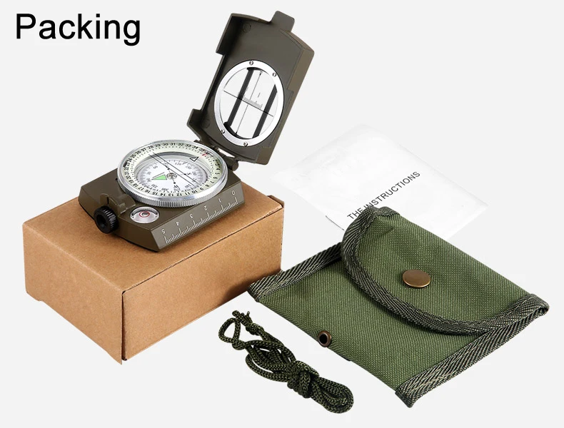 Military Lensatic Compass Askco Survival Military Compass Hiking Outdoor Camping Equipment Geological Compass Compact Scale