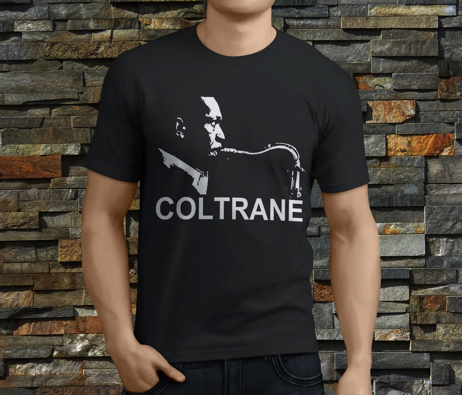 Новая популярная мужская Черная футболка John Coltrane Trane Music Legend размер S-3XLknitted