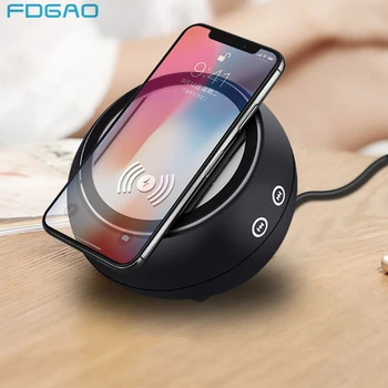 

FDGAO Wireless Bluetooth Speakers Portable HiFi Music FM Stereo Radio Fast QI Wireless Charger For iPhone Samsung Xiaomi Huawei