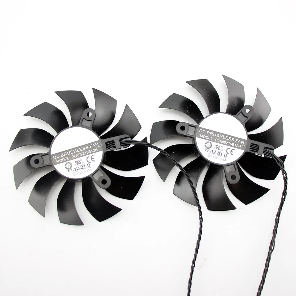 Free shipping 2 Pcs/Lot PLA09215B12H 4Pin VGA Cooler Graphics Card Fan For EVGA GTX970 ACX2.0 Video Cards Cooling system Fan