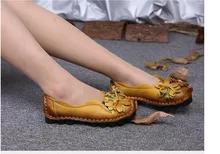 2016 Spring/Autumn Loafers Women’s Flat Shoes Woman Personality Handmade Shoes Genuine Leather Soft Outsole Shoes Women Flats