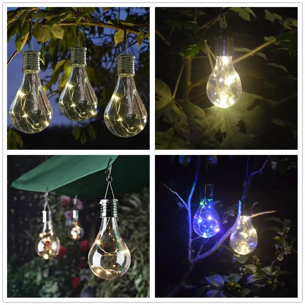Waterproof Solar Power Rotatable Outdoor Home Garden Hanging LED Light Lamp Bulb