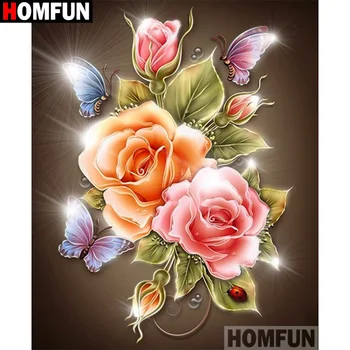 

HOMFUN Full Square/Round Drill 5D DIY Diamond Painting "Flower landscape" Embroidery Cross Stitch 5D Home Decor Gift A17007