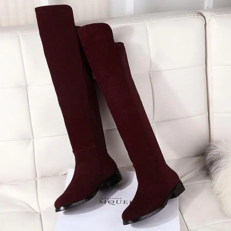 long maroon boots