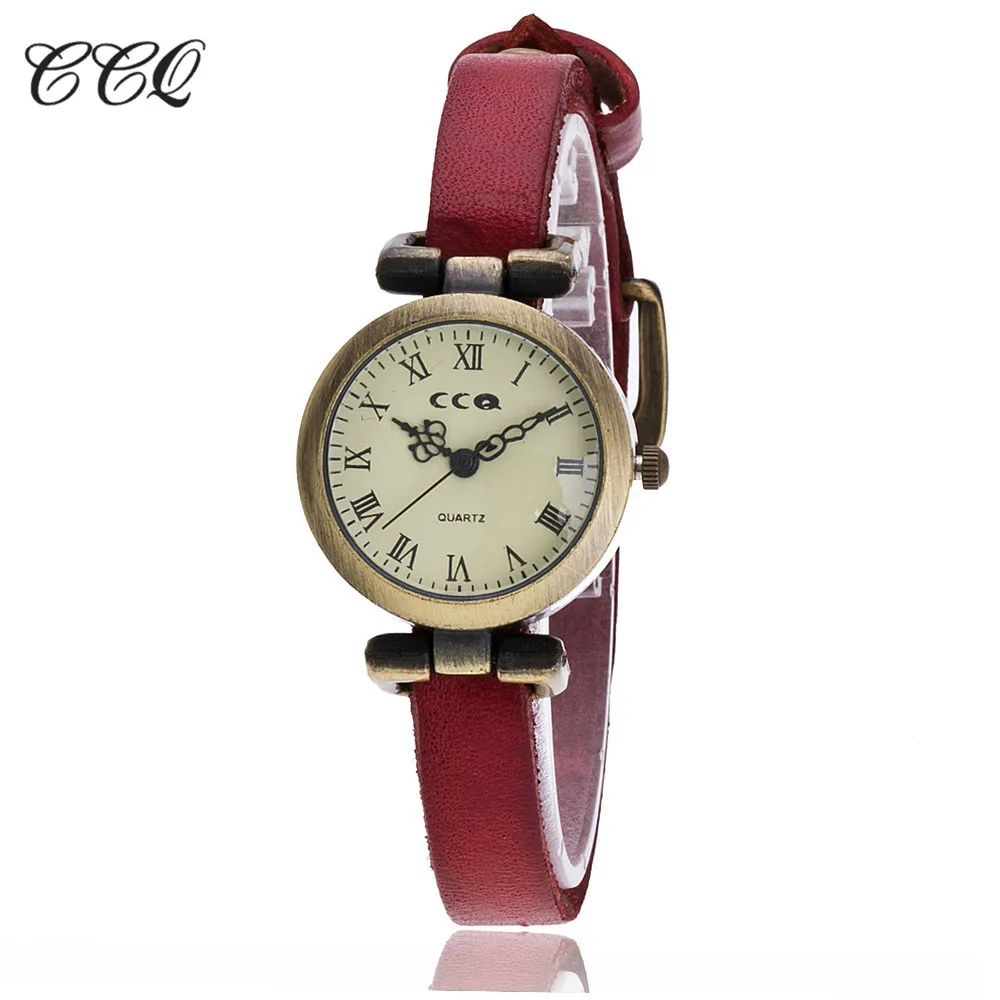 

Hot Ladies Watch Casual Leather Strap Women Watches Creative Vintage Round Dial Quartz Wristwatches Clock Gift Reloj Mujer #W