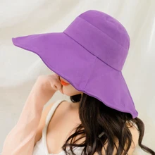 Элегантные женские хлопковые Панамы для взрослых новинка модная пляжная шляпа для женщин летний большой козырек дышащие шапки