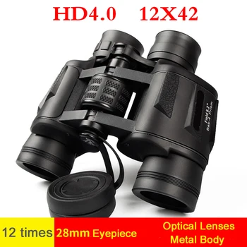 

Binoculars 12x42 Professional Binocular Nitrogen Waterproof Powerful Hd Telescope Lll Night Vision For Hunting Compact