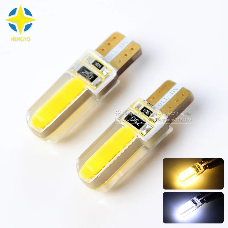 6x Новый светодиодный ОД T10 194 W5W COB + силиконовый корпус светодиодные лампы s