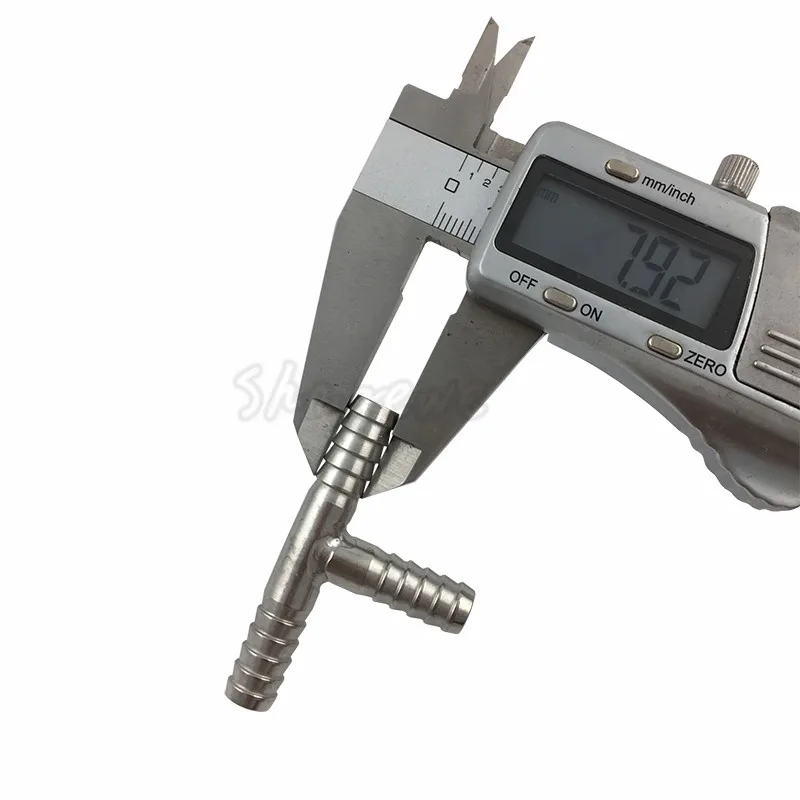 Stainless steel Hose Splicer Type T-Shaped or Cross Four-way Hose Connector Fitting for 8mm Beer Line Home Brewing (2)