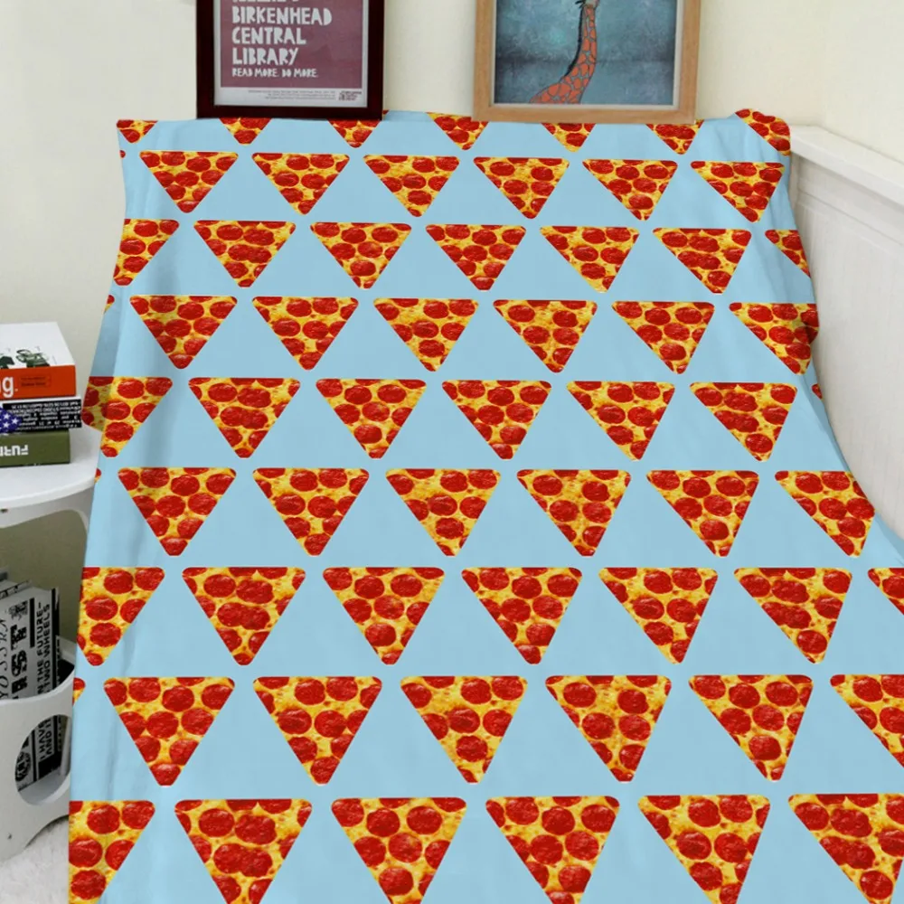 Blankets Cobertor Warmth Soft Plush Funny Small Pizza Symmetrical