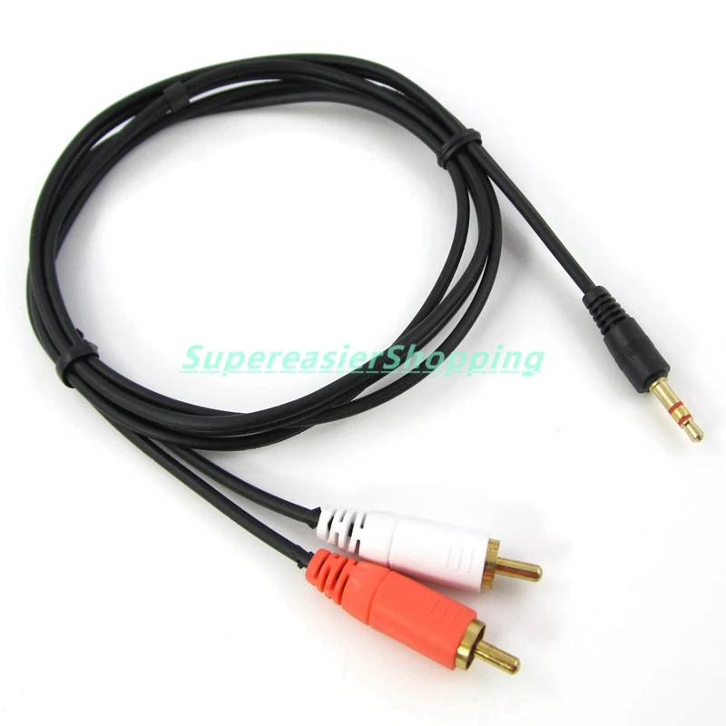 1M 3.5mm Male Jack to AV 2 RCA Stereo Cable Audio Video Cables For