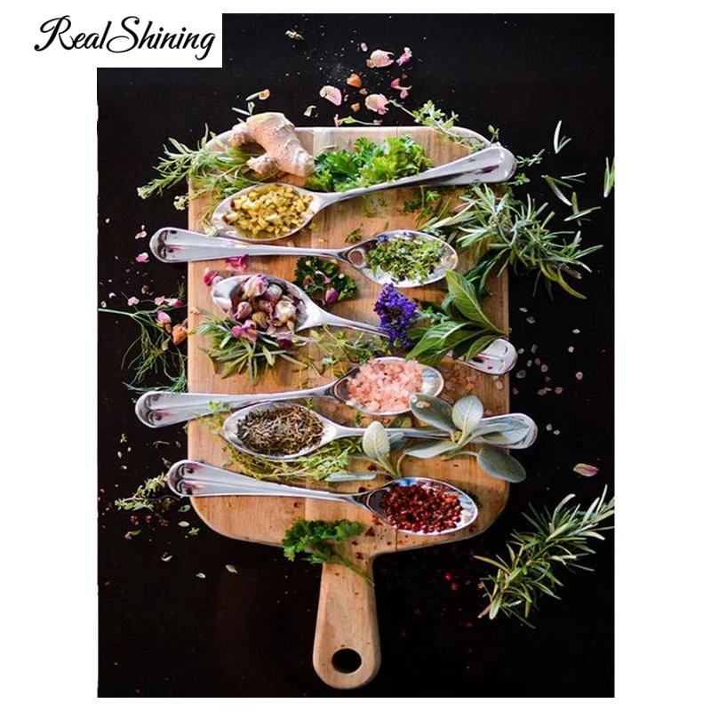 

Full Square/Round Drill Cover 5D DIY Diamond Painting completely "Kitchen condiment" 3D Embroidery set Cross Stitch Decor FS4028