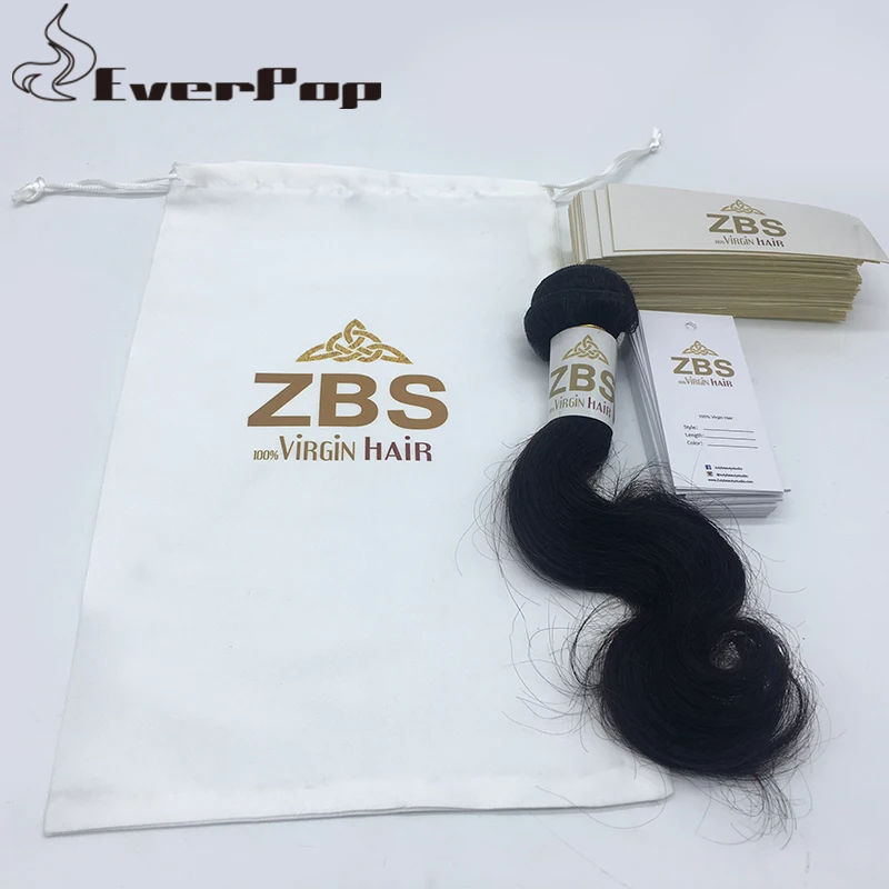 

Customized White Satin Printed Bags And Print Hair Wrapping Set Hair Bundle Wraps Wraps and Hanging Tags 1100pcs Lot