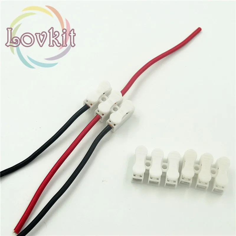 

100X 3p Spring Connector wire with no welding no screws Quick Connectos cable clamp Terminal Block 3 Way Easy Fit for led strip