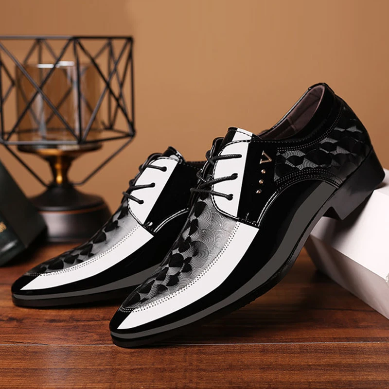 Merkmak/ мужские кожаные туфли-оксфорды; повседневные модельные туфли; Мужские дышащие деловые туфли на плоской подошве со шнуровкой; большие размеры 38-48