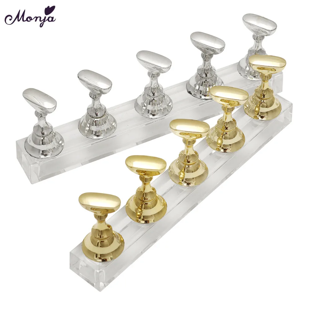 

Monja 5pcs Nail Art Tips Polish Gel Color Practice Display Showing Chess Board Magnetic Stand Holder