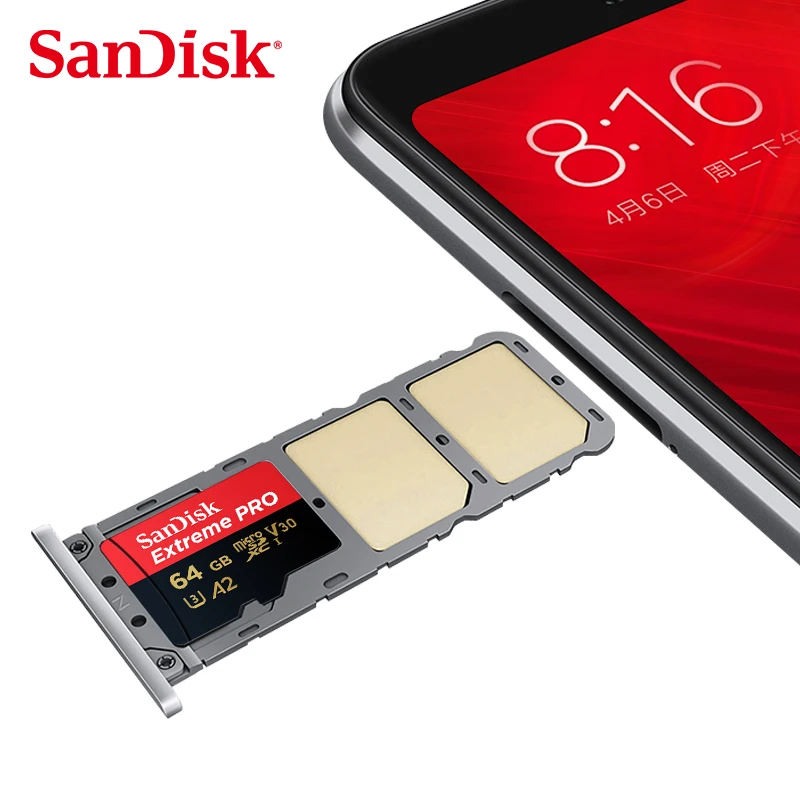 sandisk Extreme Pro Micro SD карта A2 V30 U3 64 Гб 128 ГБ sandisk TF карта высокоскоростная карта памяти