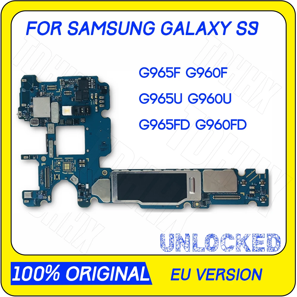 

EU Version For Samsung S9 Plus Motherboard G965F G960F G965U G960U G965FD G960FD MainBoard Factory Unlock With Chips IMEI OS