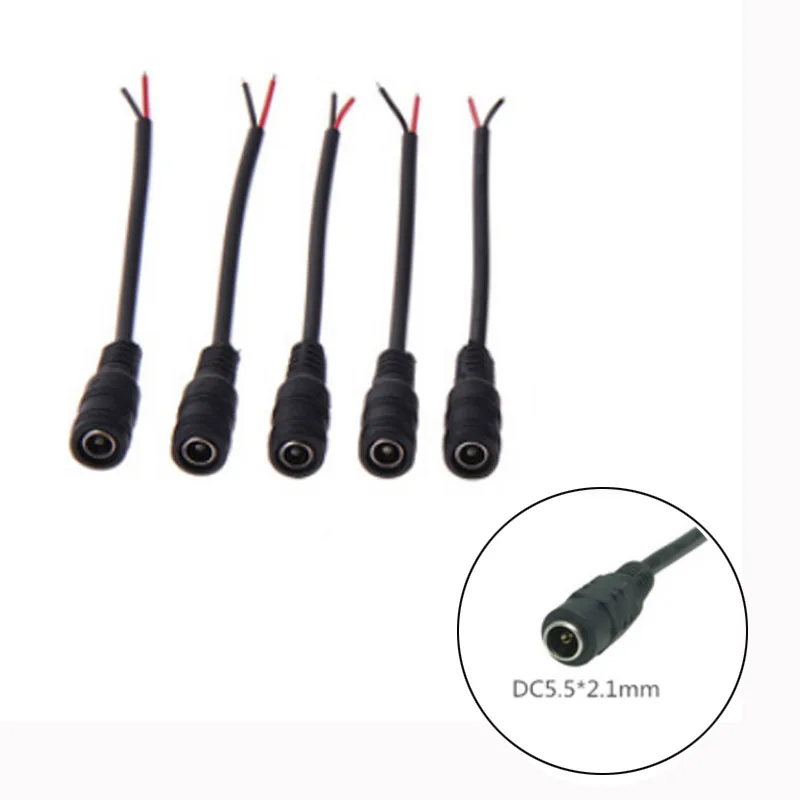 

5pcs/lot 5.5 X2.1 Plug Female Cable Wire Connector For 3528 5050 LED Strip Light