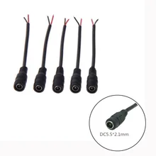 5pcs/lot 5.5 X2.1 Plug Female Cable Wire Connector For 3528 5050 LED Strip Light