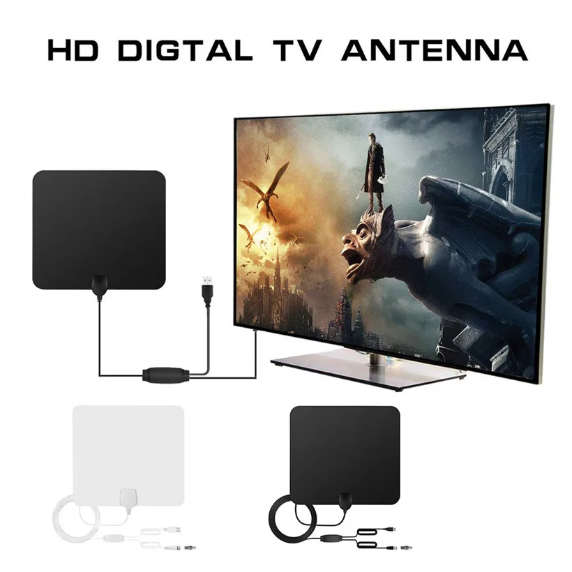 Внутренняя ТВ антенна HD цифровая ТВ антенна с 80 милями большой диапазон усилителя HD ТВ усилитель сигнала Модернизированный Version-10ft коаксиальный кабель
