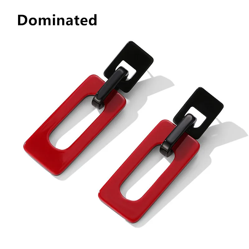 

Dominated New Exaggerated Geometric Acrylic Long Earring Personality Rectangular Banquet Lady Dangle Earrings