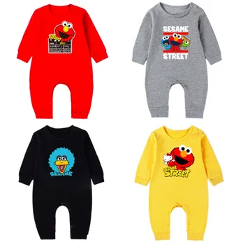 

Spring Autumn 100% Cotton Baby Boys Girls Cartoon Sesame Street Babies Rompers Costume Jumpsuits Infant Pajamas Clothing SA2107