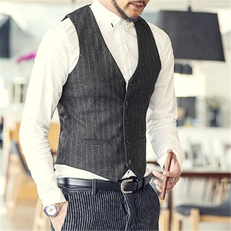 Fulok Mens Slim V-neck Sleeveless Button Quilted Down Vest Suit Vest Grey XXS