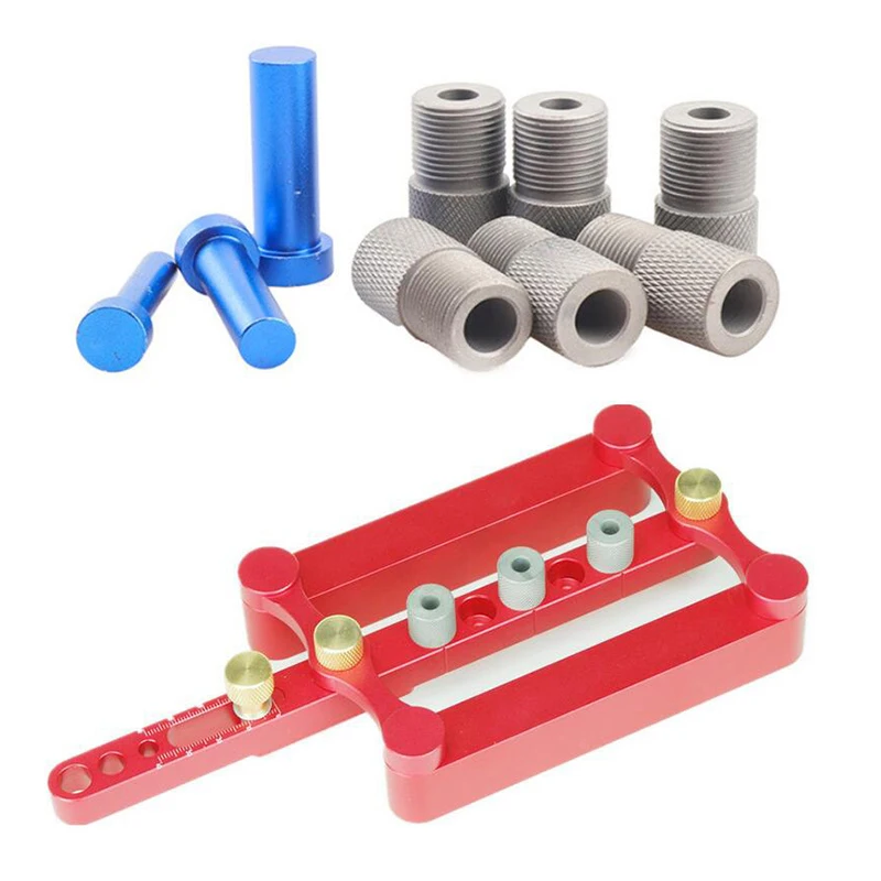 

Precise Woodworking Drilling Tool Centering Dowelling Jig Punch Locator Indexable Drill Bit with 6/8/10mm Pins