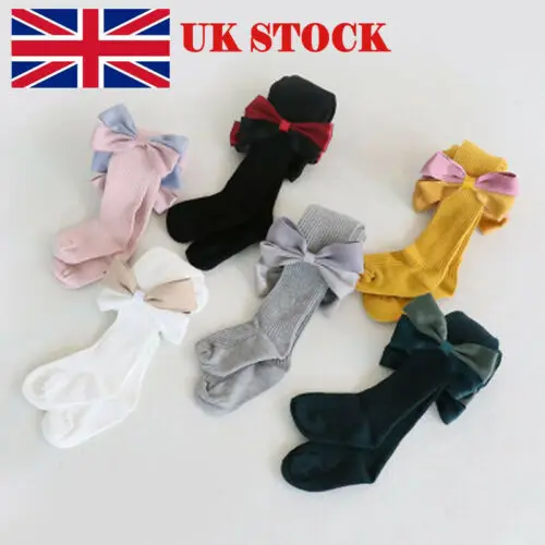 UK/Детские хлопковые колготки с бантами для маленьких девочек чулки Чулочные