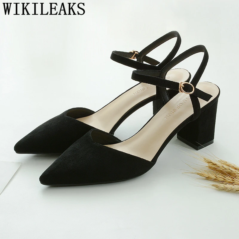 slingback block heels black