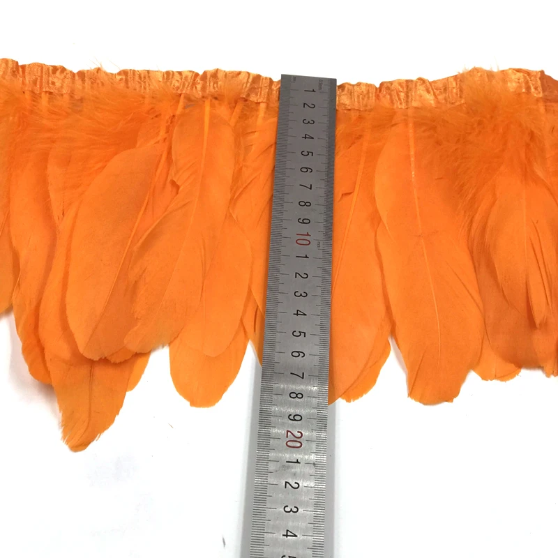 orange goose feather trim 2