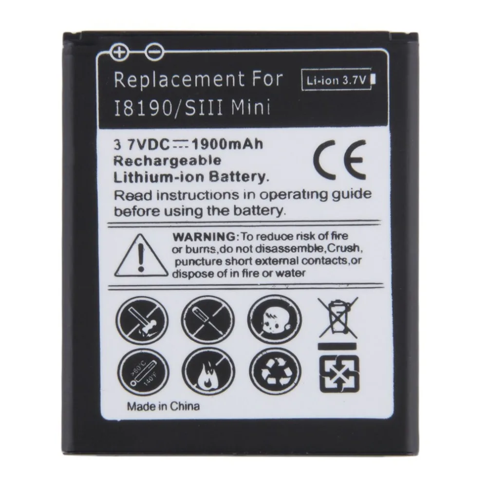 

1900mAh Li-ion Battery Mini Battery Mobile Phone Batteries Replacement for Samsung Galaxy S3 mini i8190 i8160