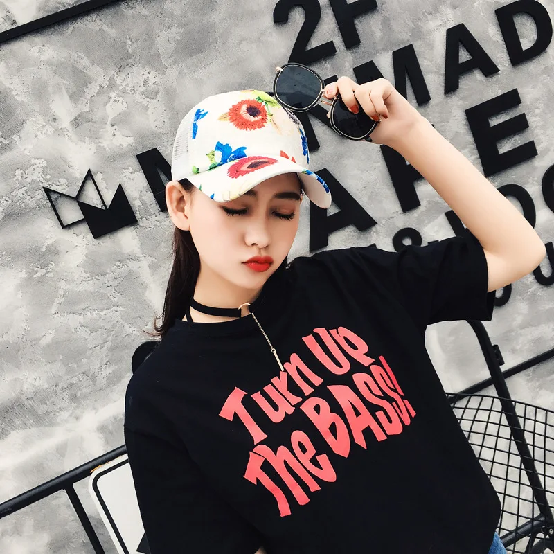 Лидер продаж дамы Бейсболки для женщин с цветочным принтом Летний стиль хип-хоп Прохладный Кепки для Для женщин быстросохнущая Защита от Солнца шляпа snapback