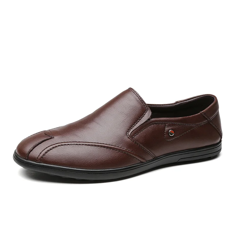 

Men Loafers Spring Autumn Man Casual Shoes Genuine Leather Driving Brown Black Male Flats Casual Footwear Plus Size