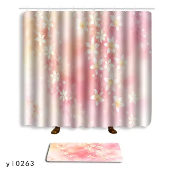 

2pcs/lot Waterproof Bathroom Shower Curtain Polyester Fabric Bathroom Curtain+Living room bedroom carpet