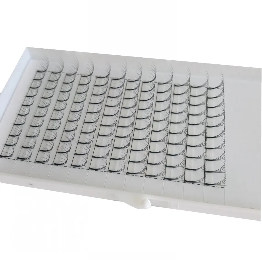 

10 Trays/lot Long Stem 4D 5D Volume Pre Made Fans Eyelash Extensions Fake Mink Natural Long C D Curl False Mink Made In Korea